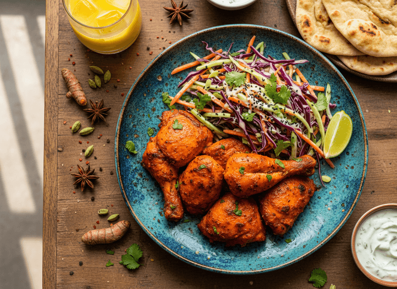 Tandoori-Style Chicken with Cabbage Slaw