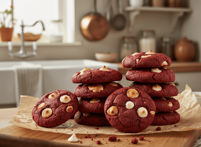 Red Velvet Cake Mix Cookies