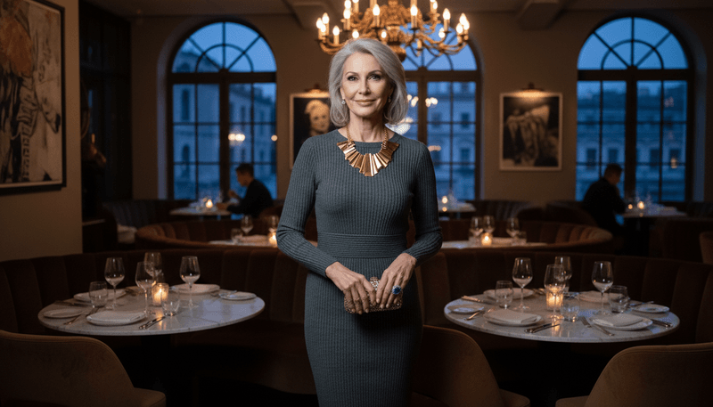 Polished Knit Dress + Statement Necklace