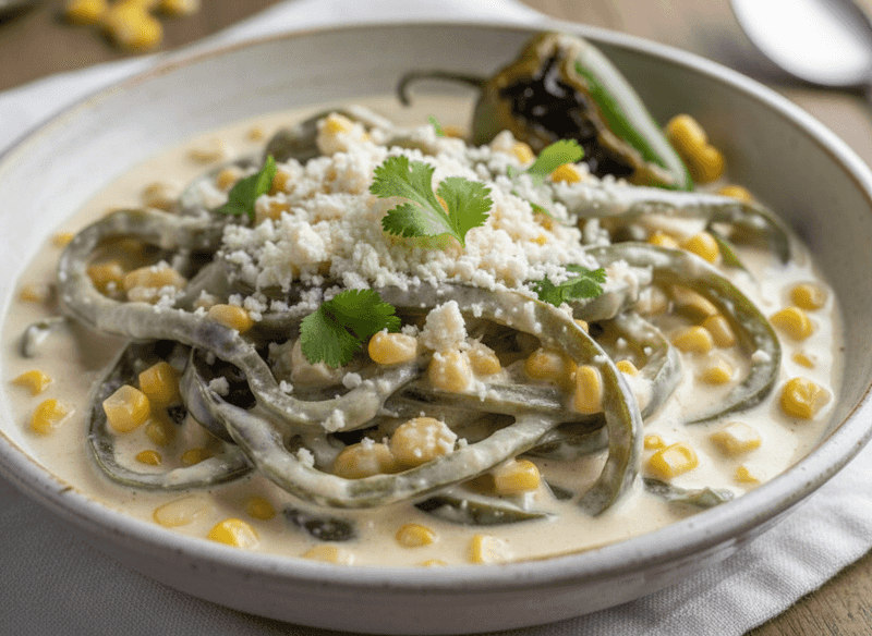 Rajas con Crema (Poblano Strips in Cream)