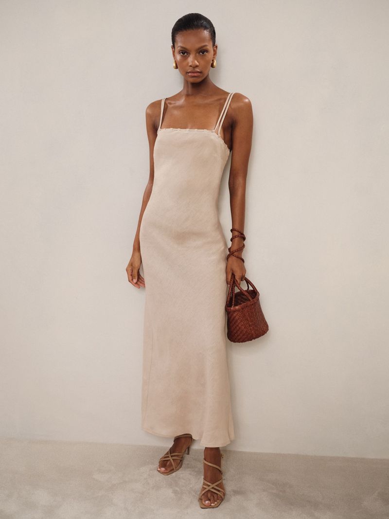 Reiss Roxanne Linen Slip Dress