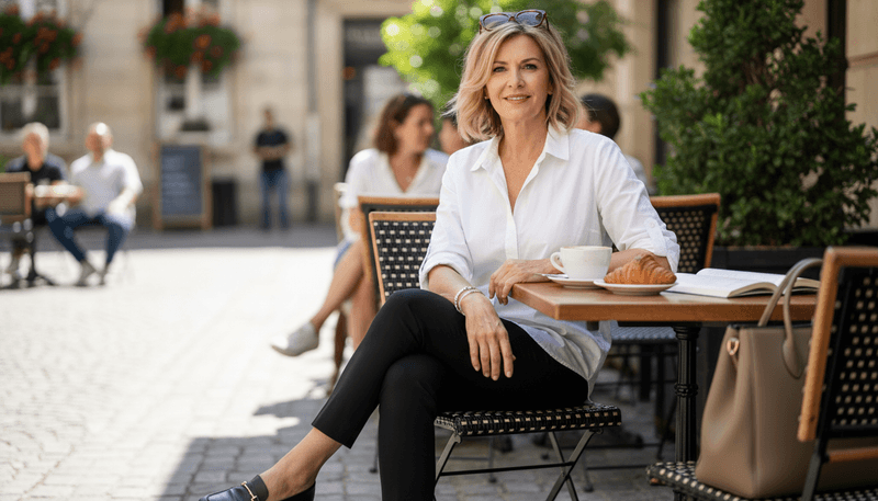 Relaxed Button-Down + Slim Pants