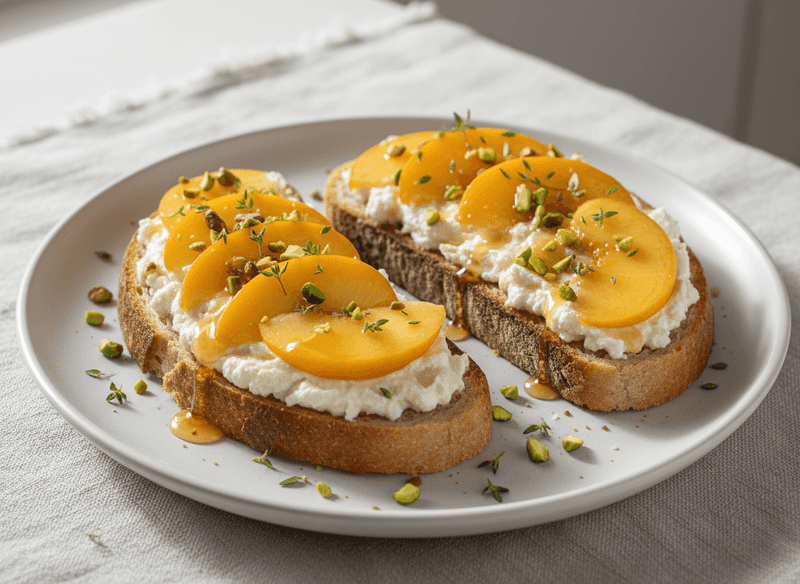 Pistachio & Peach Toast