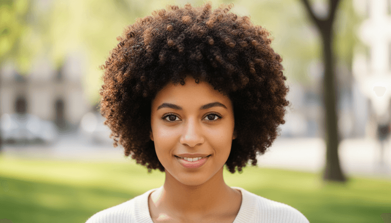 Rounded Curly Afro
