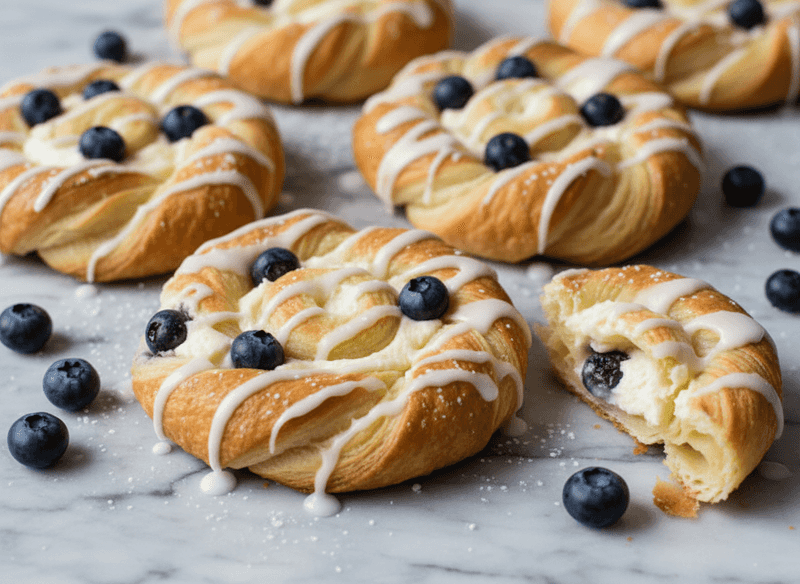 Blueberry Cream Cheese Danish Twists