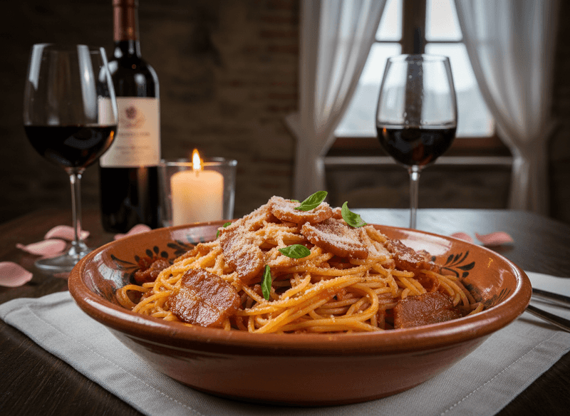 Spaghetti all'Amatriciana Made Properly, with Guanciale and Pecorino