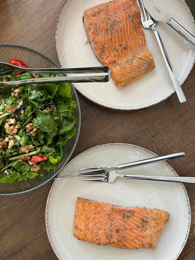 Salmon with Barley and Greens