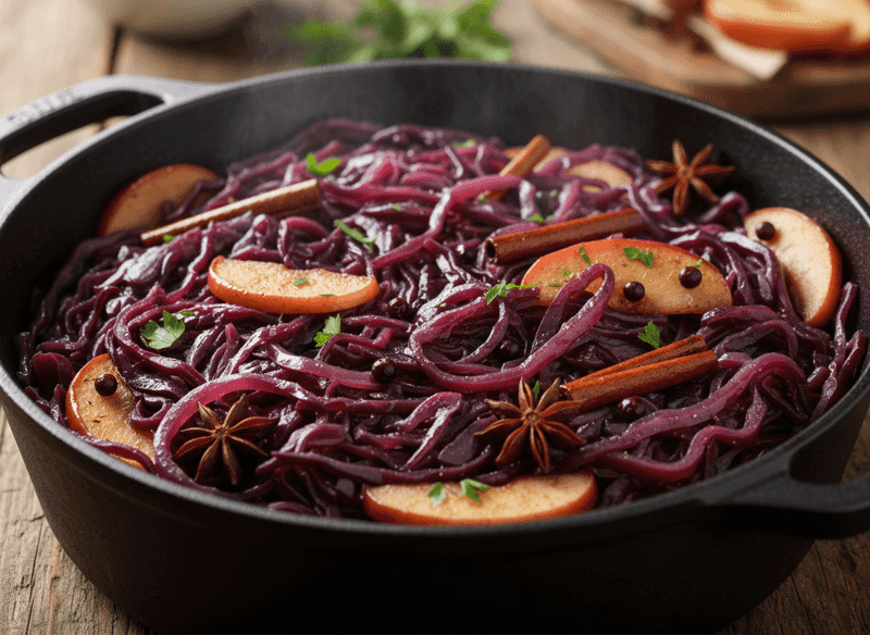Braised Red Cabbage with Apples
