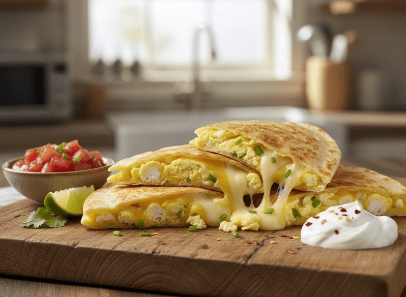 Breakfast-for-Dinner Egg and Cheese Quesadillas