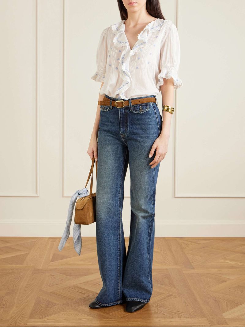 Short-Sleeve Blouse with Puffs