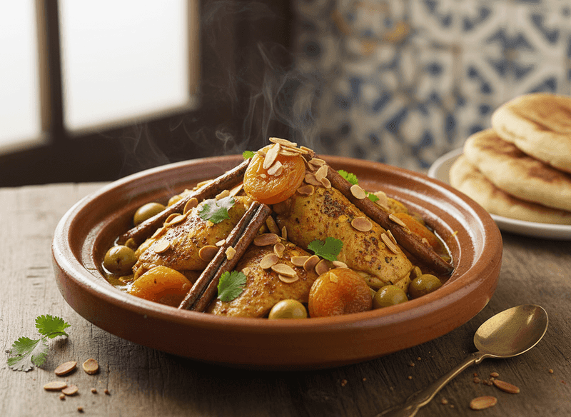 Moroccan Chicken with Apricots and Olives