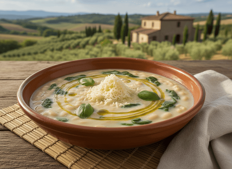 Creamy Tuscan Cannellini Bean Soup with Spinach