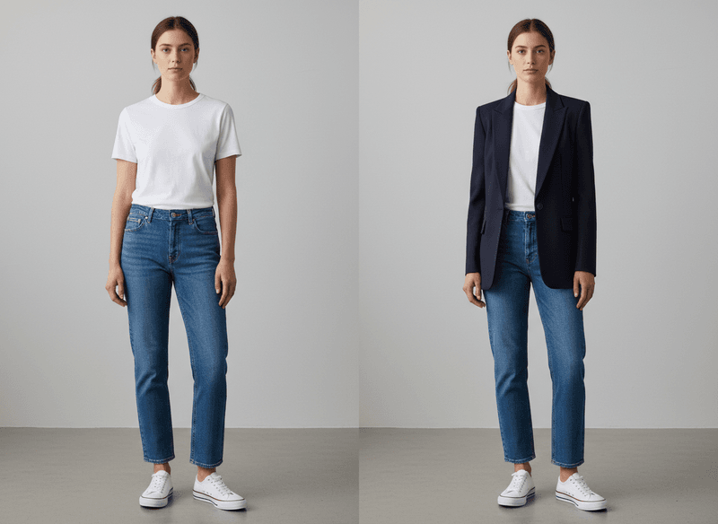 Basic Tee to Structured Blazer