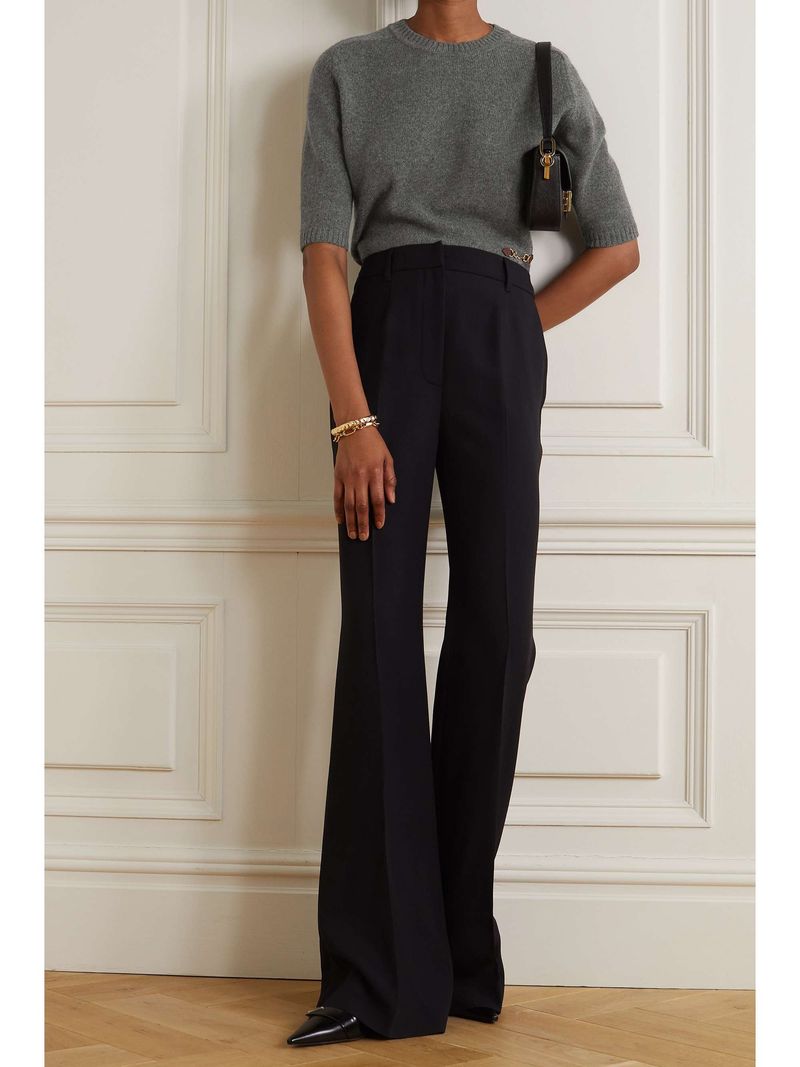 Soft Cashmere Sweater with Tailored Trousers