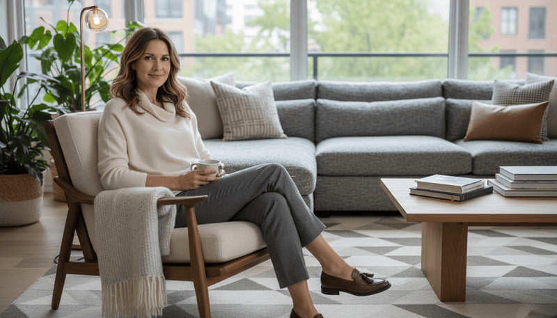 Soft Knit Sweater + Structured Trousers