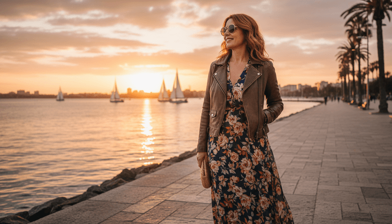 Soft Midi Dress + Denim or Leather Jacket