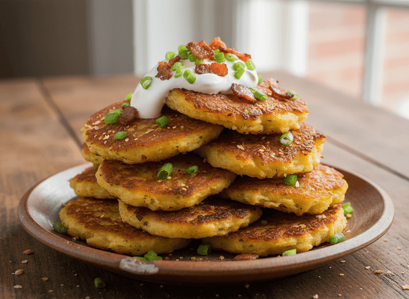 Loaded Mashed Potato Pancakes