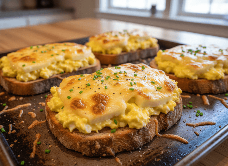 Egg Salad Melts Under the Broiler