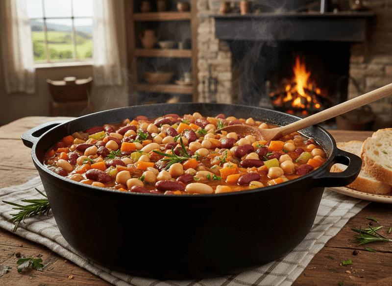 Hearty Three-Bean Vegetable Stew