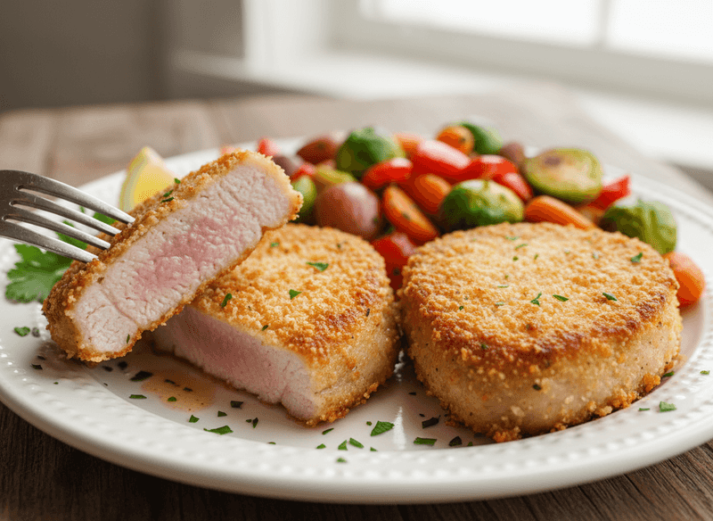 Crispy Baked Parmesan Crusted Pork Chops