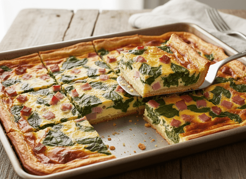 Sheet-Pan Ham & Spinach Quiche