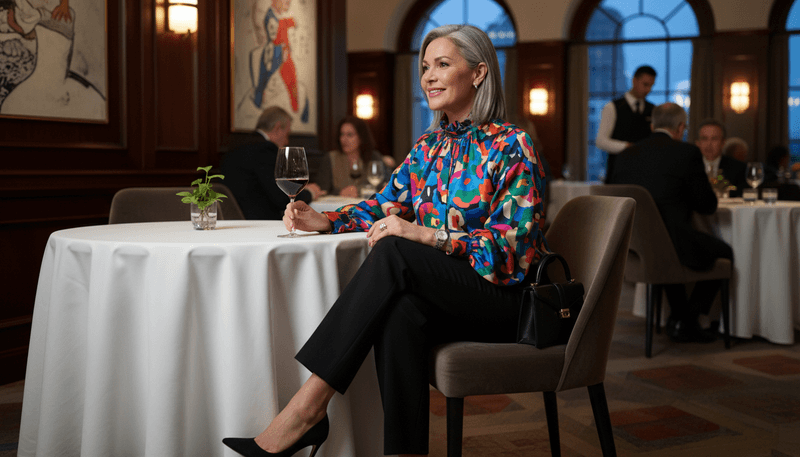 Statement Blouse + Tailored Pants