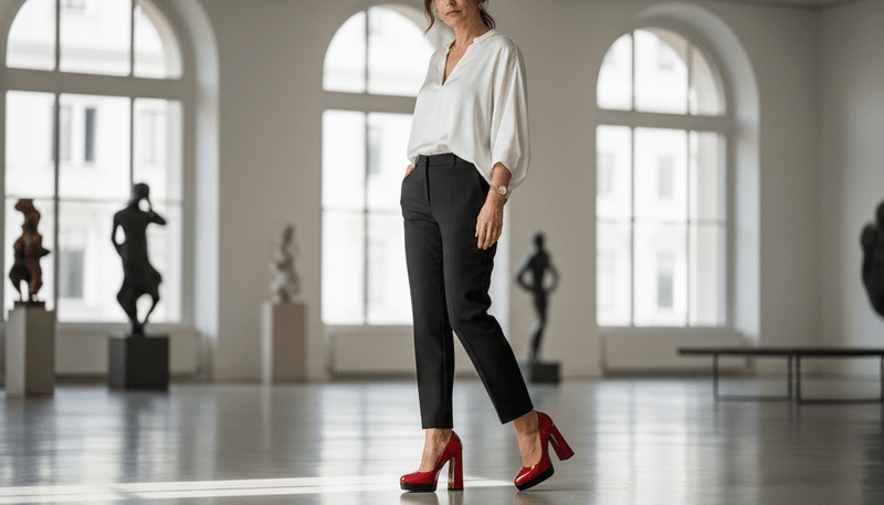 Statement Heels with a Simple Outfit