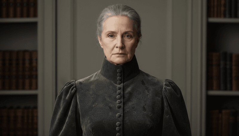 Stiff, High-Neck Blouses