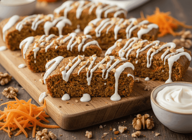 Carrot Cake Breakfast Bars with Walnut Crunch
