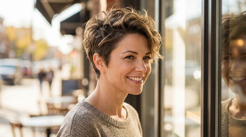 Textured Pixie Cut with Height on Top