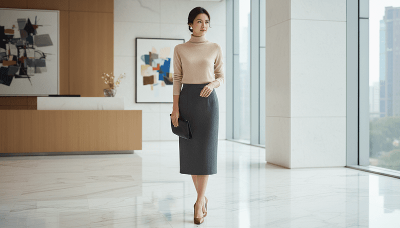 The Cashmere & Pencil Skirt Set
