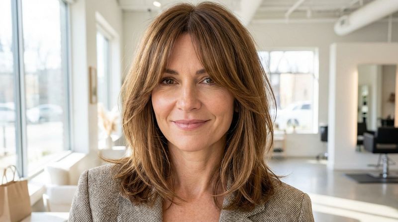 The Curtain Bangs with Layered Mid-Length Cut