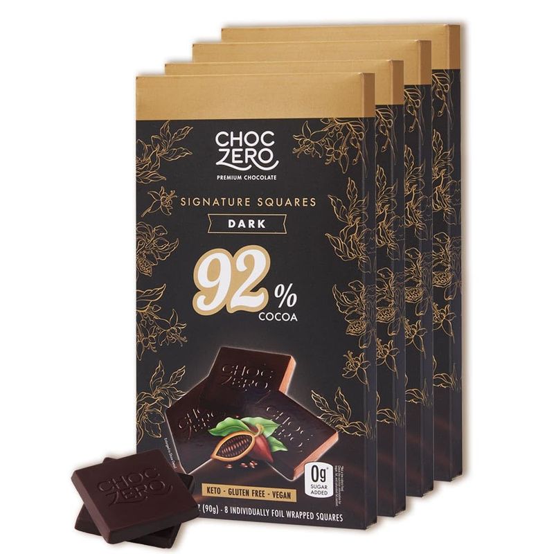 ChocZero 92% Ultimate Dark Squares (Sugar-Free)