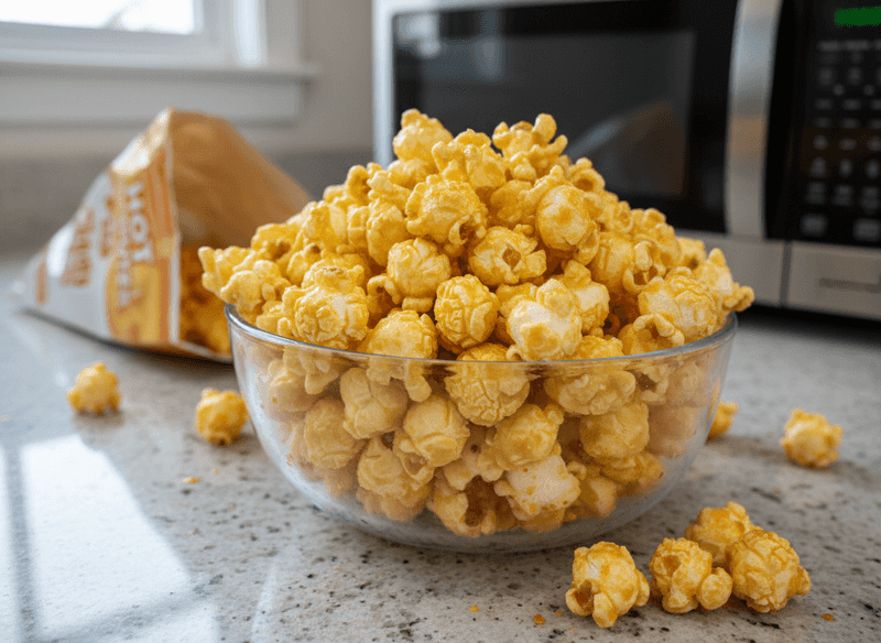 Artificially Flavored Microwave Popcorn with Butter Substitutes
