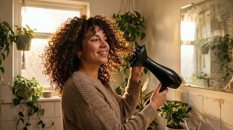 Voluminous Curls with Diffuser