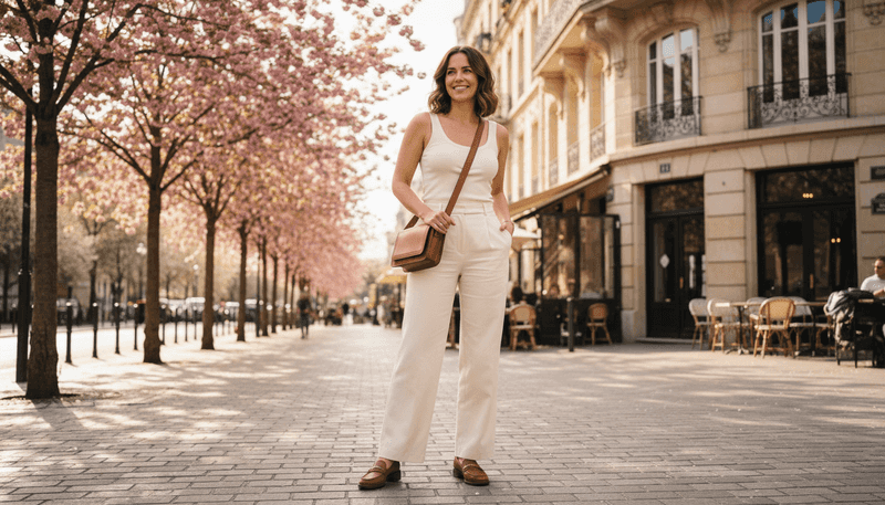 Wide-Leg Trousers + Fitted Tank