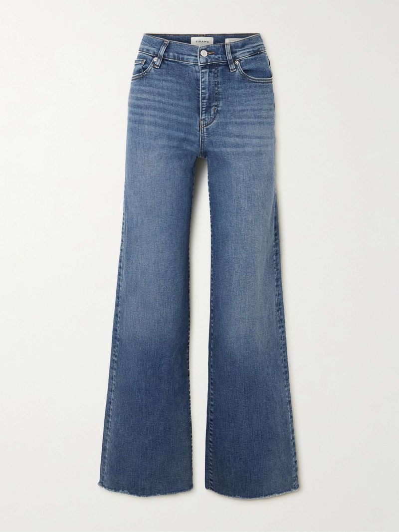 Wide-Leg or Flared Stretch Denim