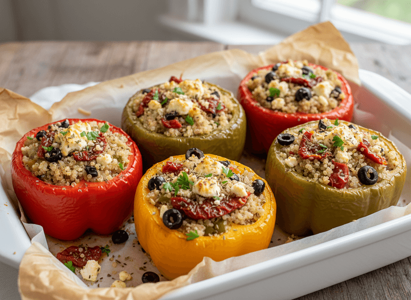 Mediterranean Stuffed Peppers with Quinoa and Feta