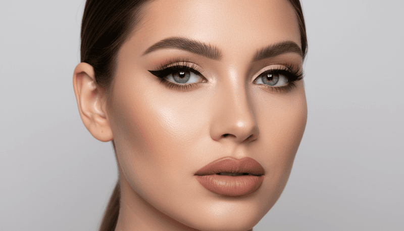 Winged Liner and Nude Lip