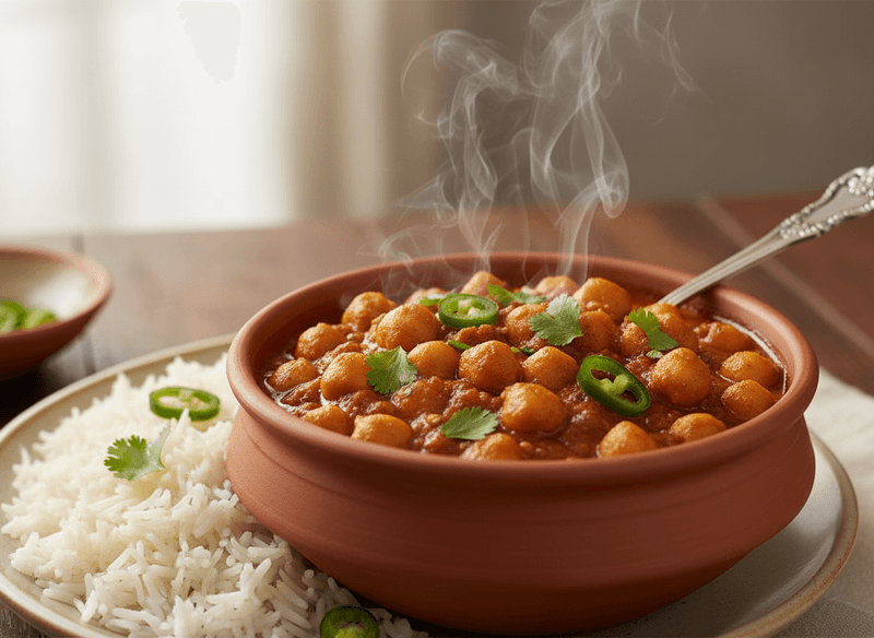 Indian Chana Masala with Basmati Rice