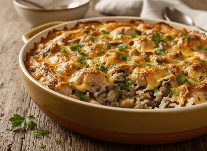 Creamy Chicken & Wild Rice Bake