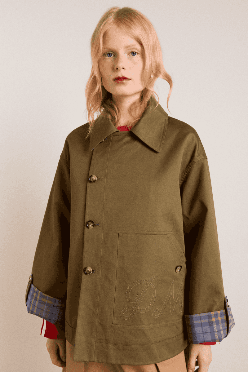 Damson Madder – Jerry Reversible Cropped Trench Coat