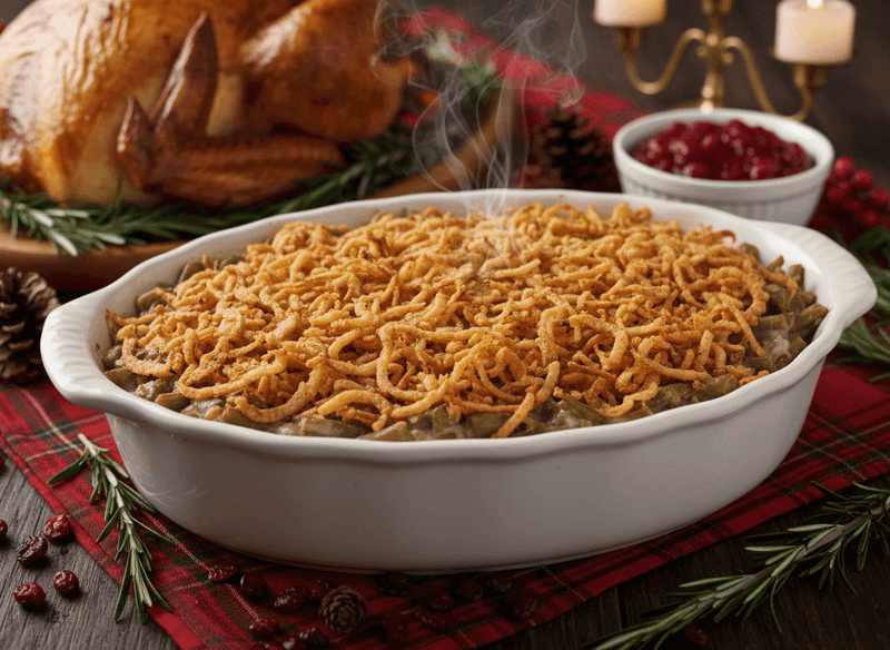 Classic Green Bean Casserole with Crispy Onions