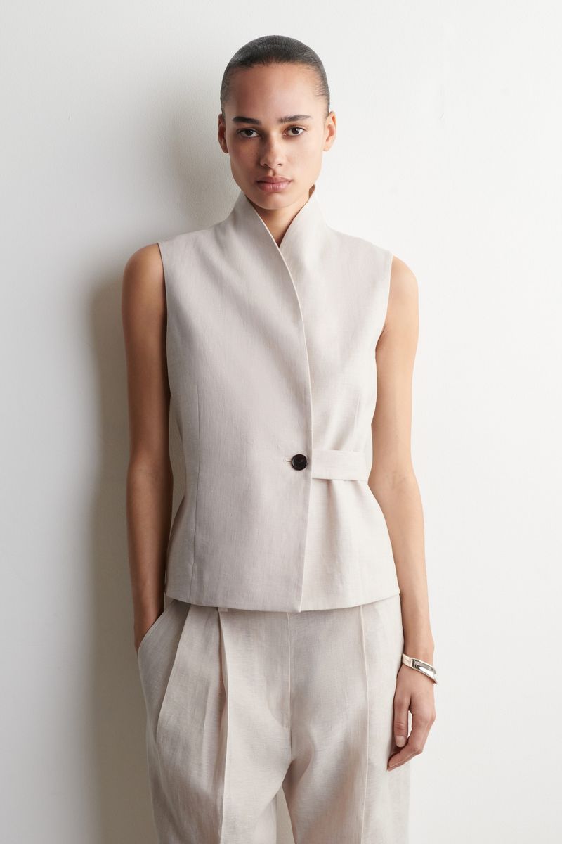 COS Shawl-Collar Belted Vest