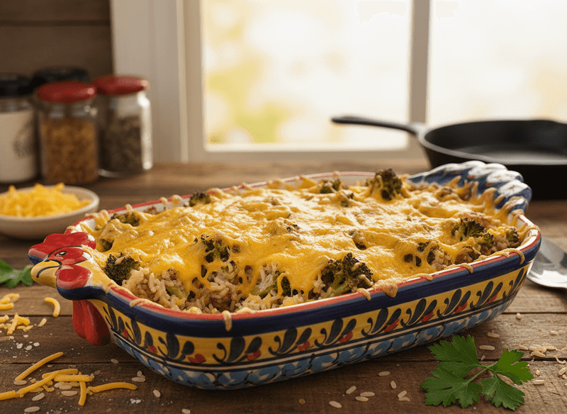 Broccoli, Cheddar & Brown Rice Casserole