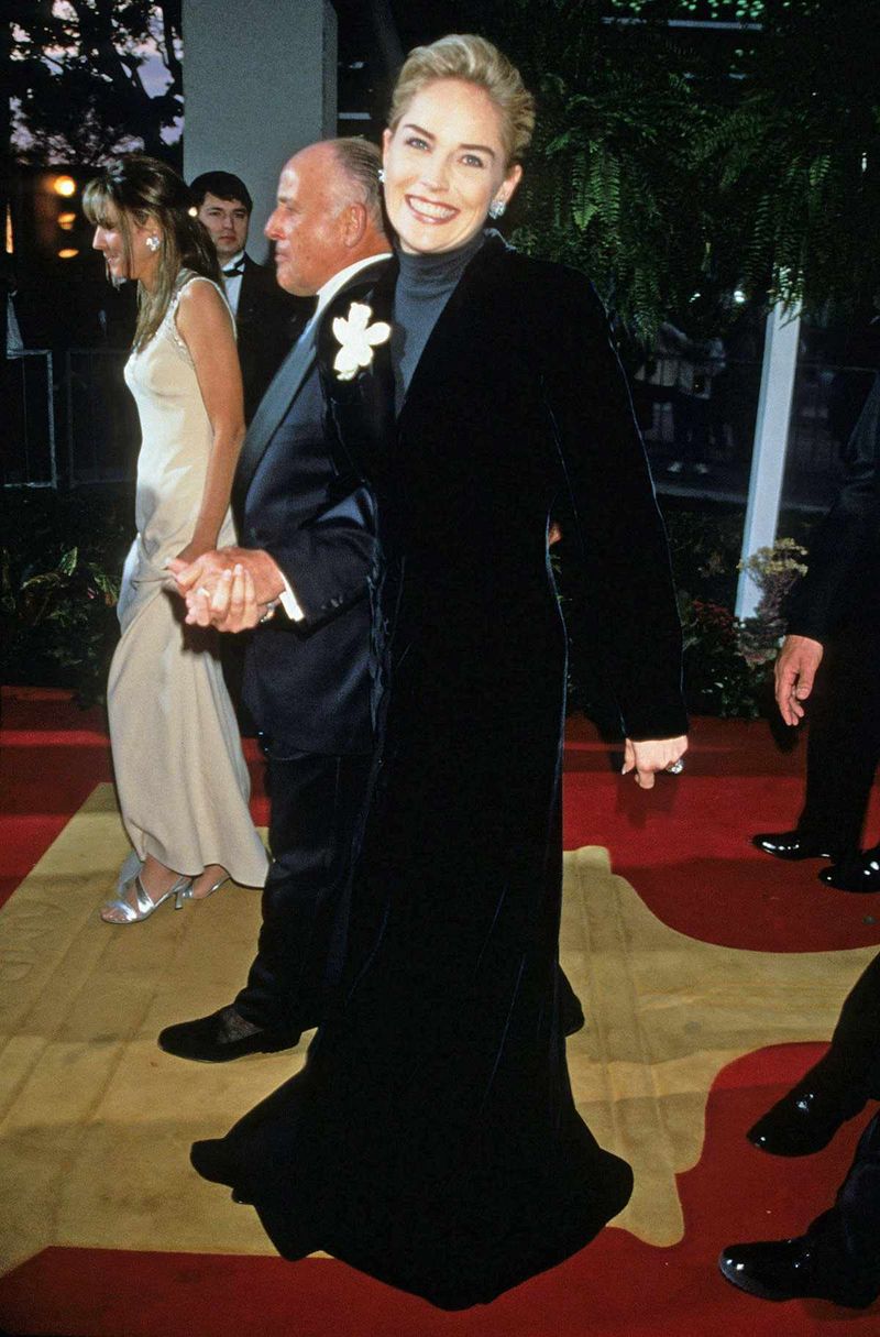 Sharon Stone — 1996 Oscars (Gap Shirt + Valentino Skirt)