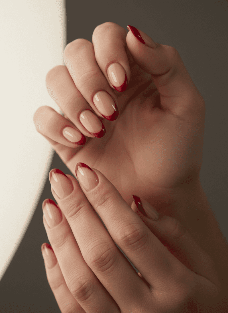 Cherry-Red French Tips
