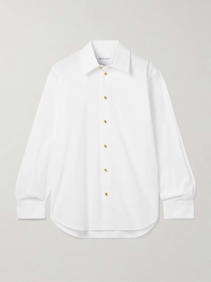Crisp White Button-Down Shirt
