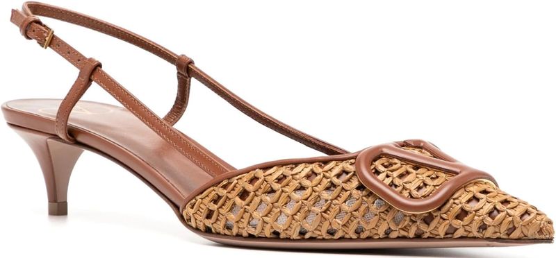 Valentino Garavani – VLogo Slingback Kitten Pumps