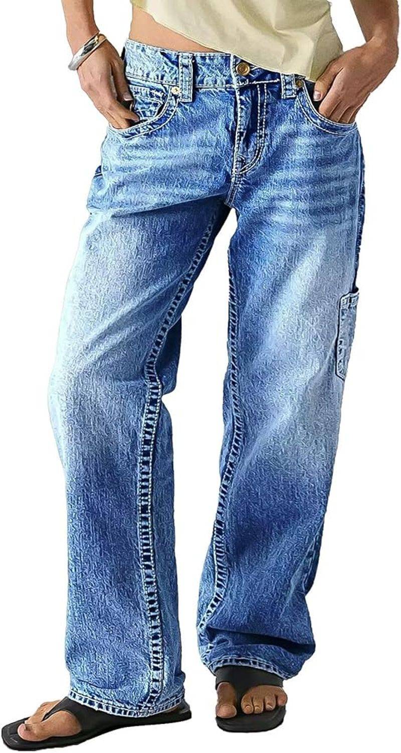 Flamingals Mid Rise Straight Leg Jeans